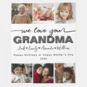 Couverture Polaire Custom Elegant Nous vous aimons grand-mère Collage (Devant)