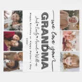 Couverture Polaire Custom Elegant Nous vous aimons grand-mère Collage (Devant (Horizontal))