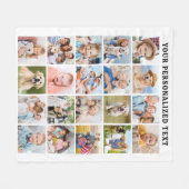 Couverture Polaire Custom Family 20 Photos Collage Anniversaire tenda (Devant (Horizontal))