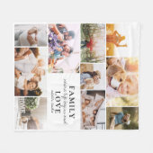Couverture Polaire Custom Family Love Photo Collage Modern Citation C (Devant (Horizontal))