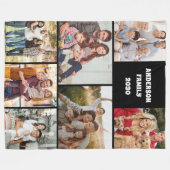 Couverture Polaire Custom Family Photo Collage Elegant Gift Black (Devant (Horizontal))