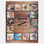 Couverture Polaire Custom Family Photo Collage Reclaimed Wood (Devant)