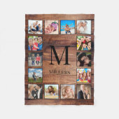 Couverture Polaire Custom Family Photo Collage Reclaimed Wood (Devant)