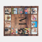 Couverture Polaire Custom Family Photo Collage Reclaimed Wood (Devant (Horizontal))