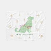 Couverture Polaire Custom Golden Retriever Christmas Mint Green (Devant (Horizontal))