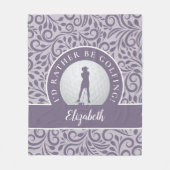 Couverture Polaire Custom Golf Silhouette Moderne Motif Purple Chic (Devant)