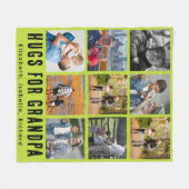 Couverture Polaire Custom Grandfather 9 Photo Collage Gift from Kids (Devant (Horizontal))