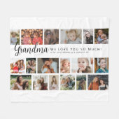 Couverture Polaire Custom Grandma 18 Photo Collage (Devant (Horizontal))