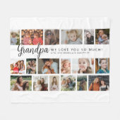 Couverture Polaire Custom Grandpa 18 Photo Collage (Devant (Horizontal))