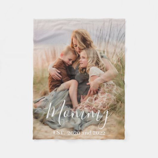 Couverture Polaire Custom Mom Established Modern Script Photo (Devant)