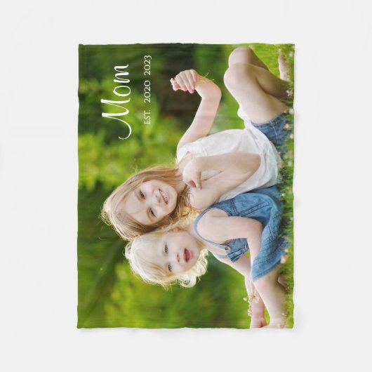 Couverture Polaire Custom Mom Established Modern Script Photo (Devant)