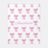 Couverture Polaire Custom Name Blanket Fleece Coquette Pink Bows (Devant)