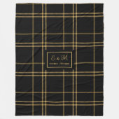 Couverture Polaire Custom Name Blanket Luxe Black Gold Anniversary (Devant)