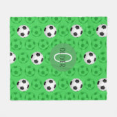 Couverture Polaire Custom Name Boys Soccer Ball Green (Devant (Horizontal))