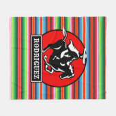 Couverture Polaire CUSTOM NAME Charro Horse Spanish Mexican Serape (Devant (Horizontal))