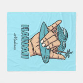 Couverture Polaire Custom Name & Location Surf Shaka (Devant (Horizontal))