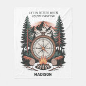 Couverture Polaire Custom Name & Text Camping (Devant)
