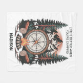 Couverture Polaire Custom Name & Text Camping (Devant (Horizontal))