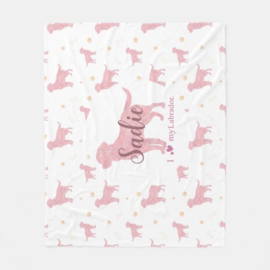 Couverture Polaire Custom Pastel pink Labrador retriever blanket gift (Devant)
