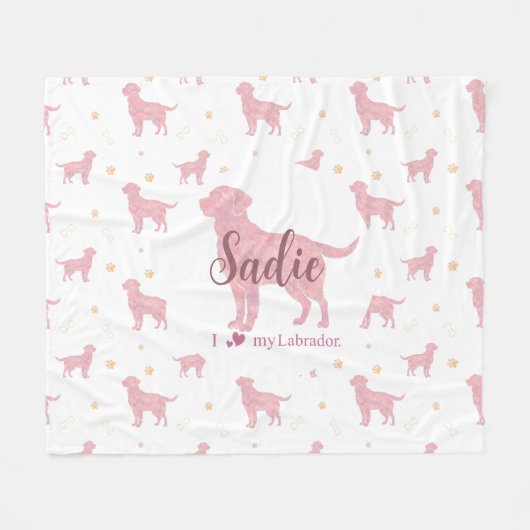 Couverture Polaire Custom Pastel pink Labrador retriever blanket gift (Devant (Horizontal))
