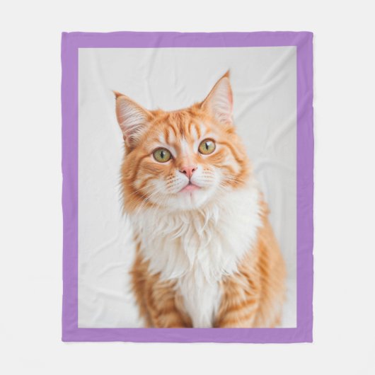 Couverture Polaire Custom Pet Photo Violet Cat Dog Pictures (Devant)