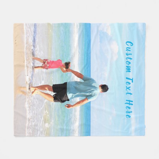 Couverture Polaire Custom Photo et texte - Your Own Design - Pour pap (Devant (Horizontal))