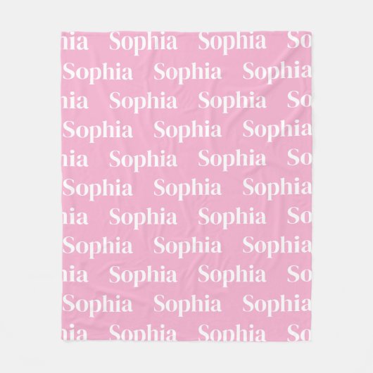 Couverture Polaire Custom Pink Repeating Name (Devant)