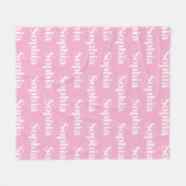 Couverture Polaire Custom Pink Repeating Name (Devant (Horizontal))