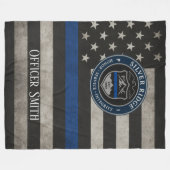 Couverture Polaire Custom Police Thin Blue Line Blanket (Devant (Horizontal))