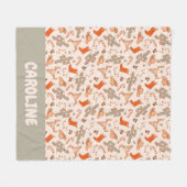 Couverture Polaire Custom Retro Boho Ouest Noël Désert Cactus (Devant (Horizontal))