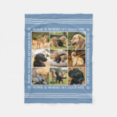 Couverture Polaire Custom Text Photo Collage Pet Dog Love Blue (Devant)