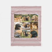 Couverture Polaire Custom Text Photo Collage Pet Dog Love Rose Pink (Devant)