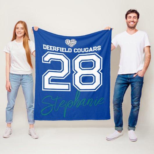 Couverture Polaire Custom Volleyball Name Number School  (En situation)