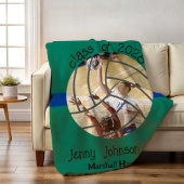 Couverture Polaire Custom Volleyball Picture Senior Night Graduation