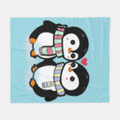 Couverture Polaire Custom Winter Penguin Love (Devant (Horizontal))