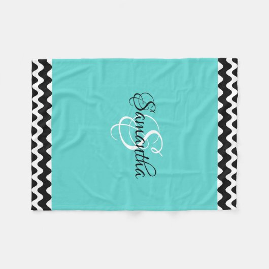 Couverture Polaire Customisé avec votre nom et initiale - (Devant (Horizontal))