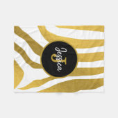 Couverture Polaire Customisé Faux Gold Zebra Print Stripes Motif (Devant (Horizontal))