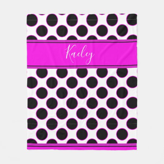 Couverture Polaire Customisez les vôtres - Conception de points roses (Devant)