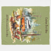 Couverture Polaire Customize Camper Van Parked In The Woods Camping (Devant (Horizontal))