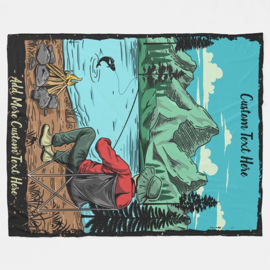 Couverture Polaire Customize Dad's Gone Fishing And Camping Again Fun (Devant (Horizontal))