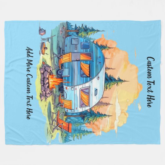 Couverture Polaire Customize Recreational Vehicle Camping Campfire (Devant (Horizontal))