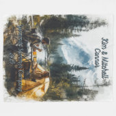 Couverture Polaire Customize Romantic Couple Mountain Stream Camping (Devant (Horizontal))