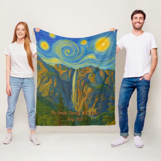 Couverture Polaire Customize van Gogh Yosemite Valley Family Vacation (En situation)