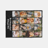 Couverture Polaire Customized 16 Photo Collage Modern Family Text (Devant (Horizontal))