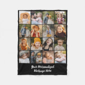 Couverture Polaire Customized 16 Photo Collage Modern Family Text (Devant)