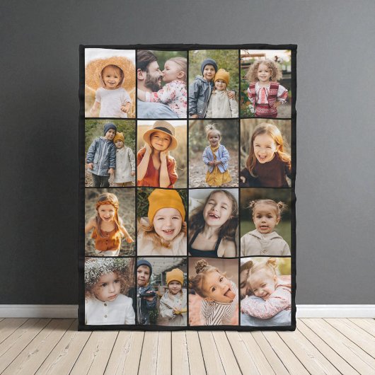Couverture Polaire Customized 16 Photo Collage Modern Trendy