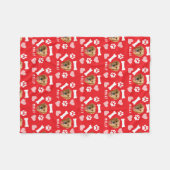 Couverture Polaire Customized Dog Pet Photo & Name Pink Red Hearts (Devant (Horizontal))