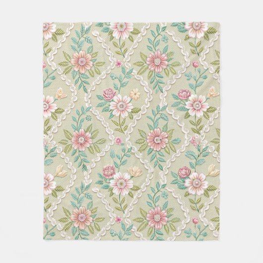 Couverture Polaire Customized Pattern Texture Lace Floral (Devant)