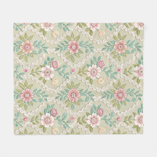 Couverture Polaire Customized Pattern Texture Lace Floral (Devant (Horizontal))