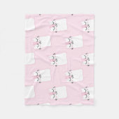 Couverture Polaire Cute adorable rose Chats blancs Kittens Motif | (Devant)